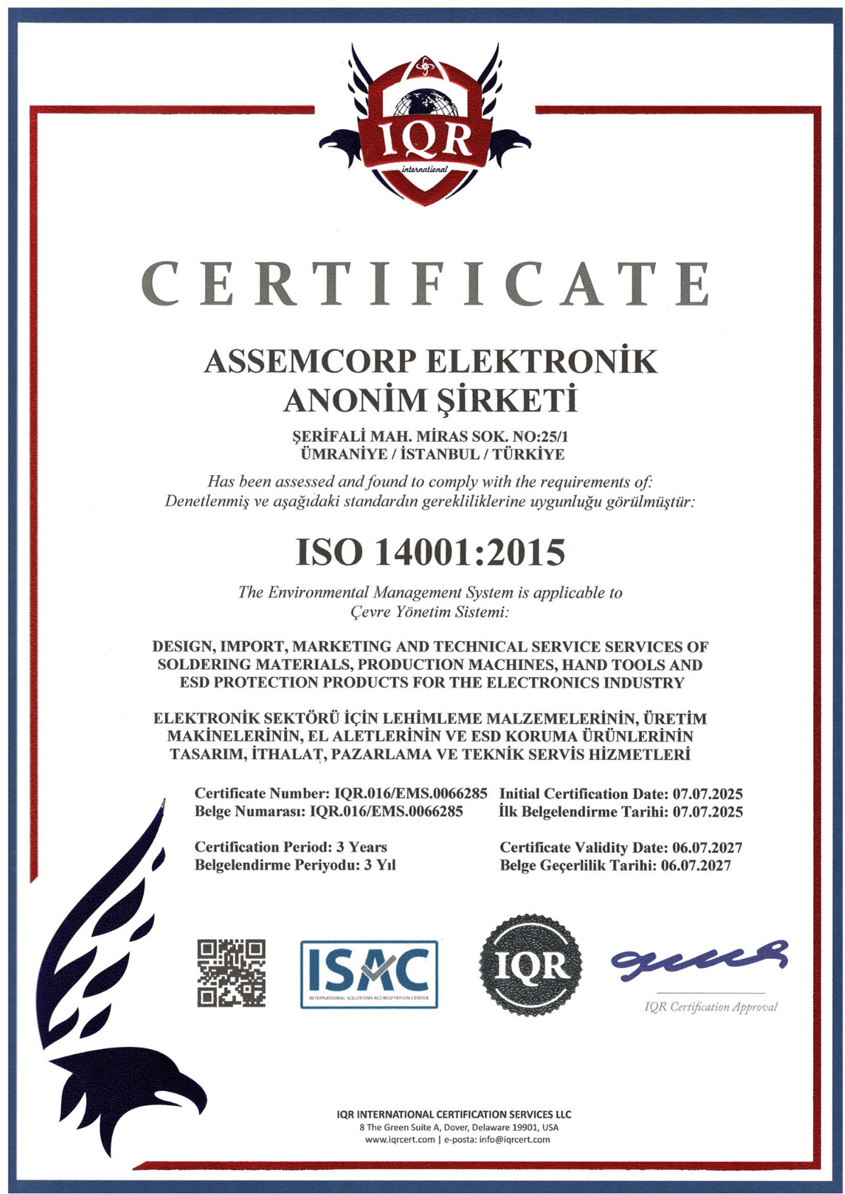 Assemcorp ISO 14001