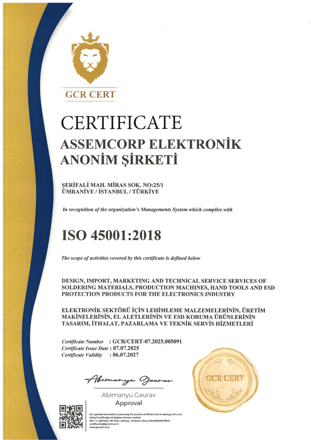 Assemcorp ISO 45001