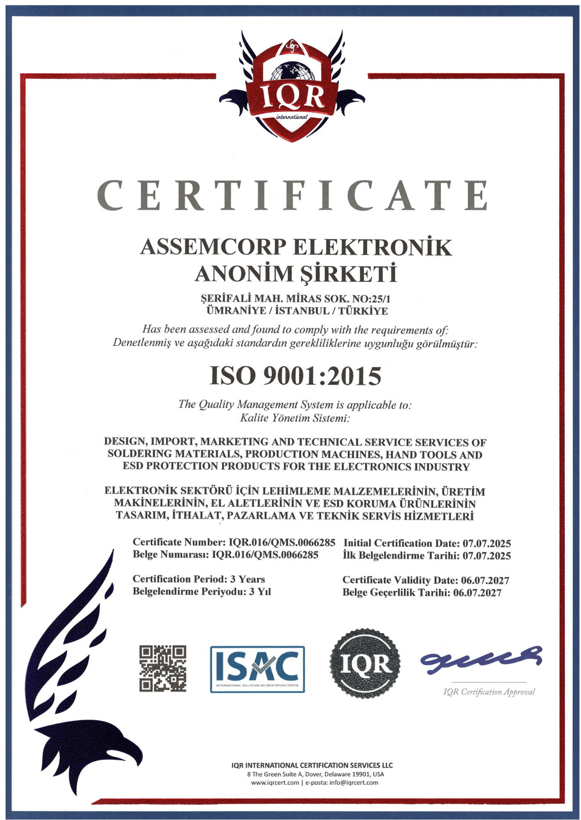 Assemcorp ISO 9001
