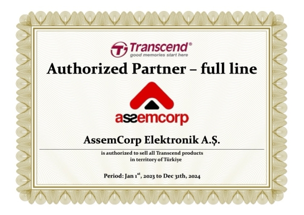 AssemCorp Transcend&#039;in Türkiye&#039;deki tek yetkili çözüm ortağıdır