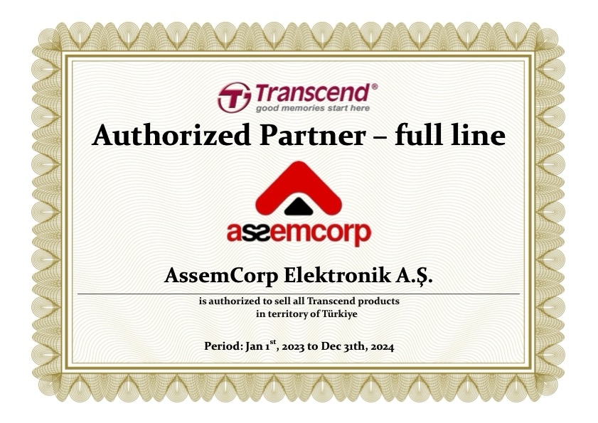 AssemCorp Transcend'in Türkiye'deki tek yetkili çözüm ortağıdır